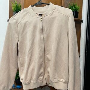 SHEIN Light Beige Bomber Jacket